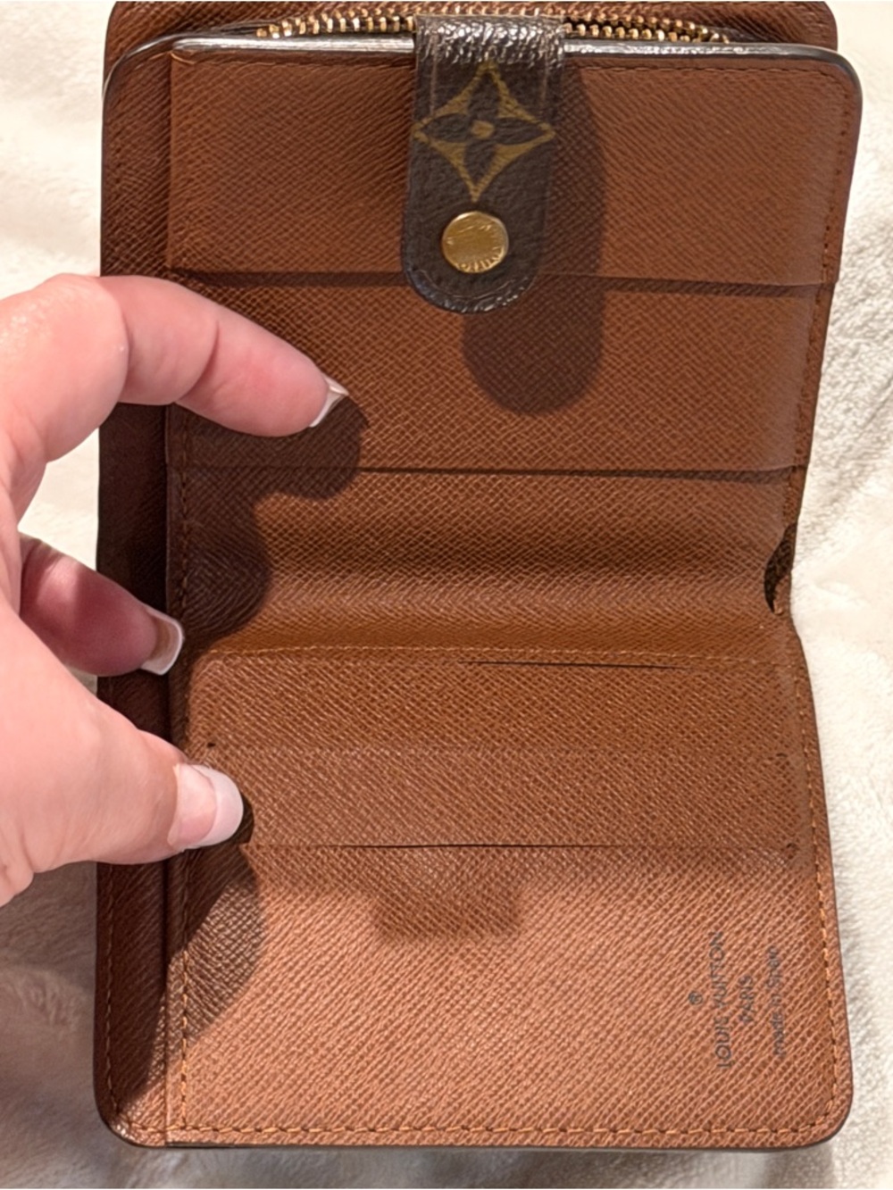 Louis Vuitton Porte Monnaie Viennois Wallet Monogram Compact Snap Coin VINTAGE - Picture 10 of 15